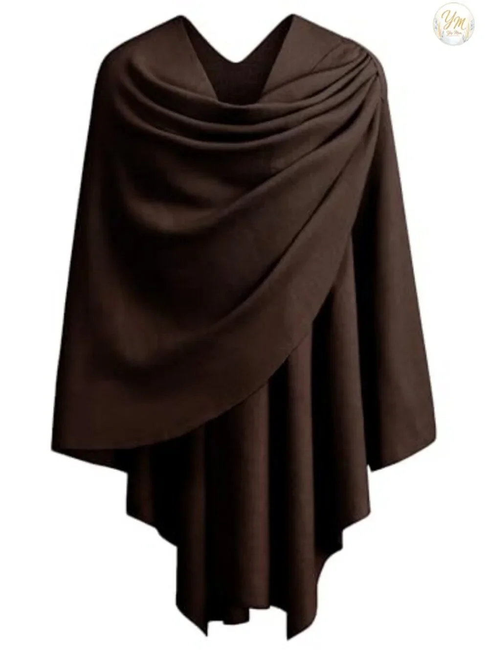 Cross Front Poncho Sweater Wrap Cape Knitted Shawl for Fall Winter